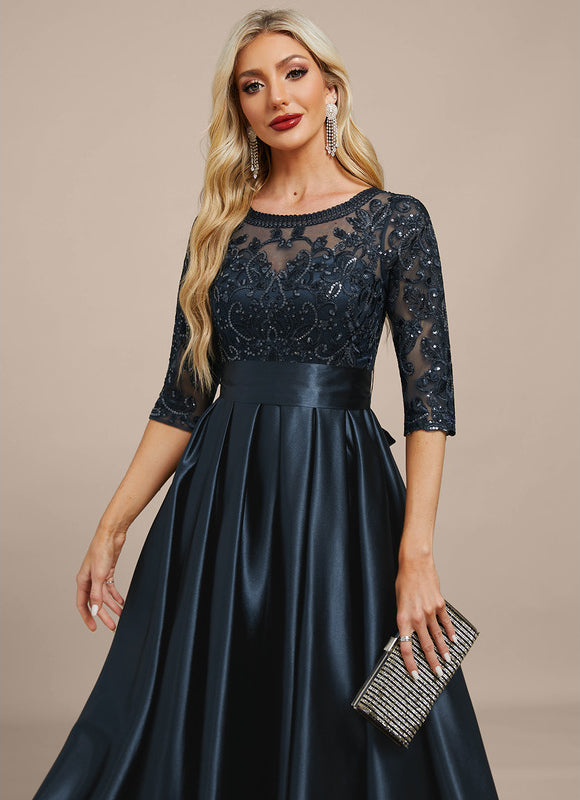 Robe Cérémonie Élégante Nuit Satinée - gallery 1