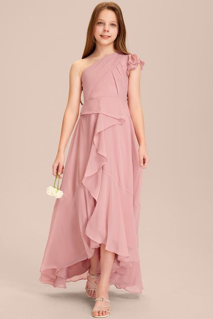 Robe Cérémonie Asymétrique Mousseline Junior - gallery 1