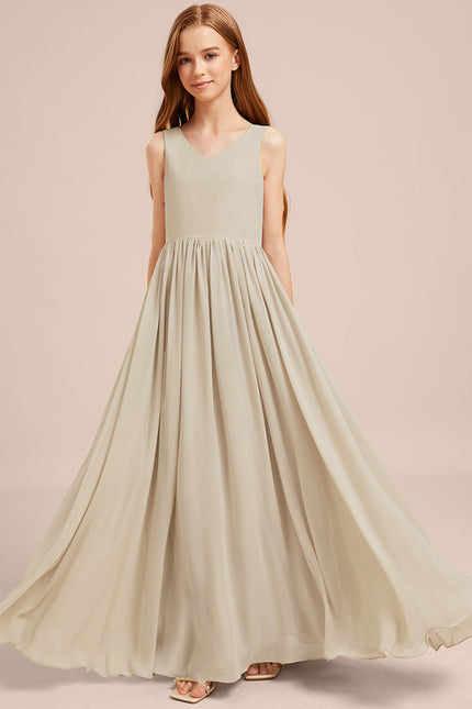 Robe Cérémonie Demoiselle Dhonneur Beige - gallery 3