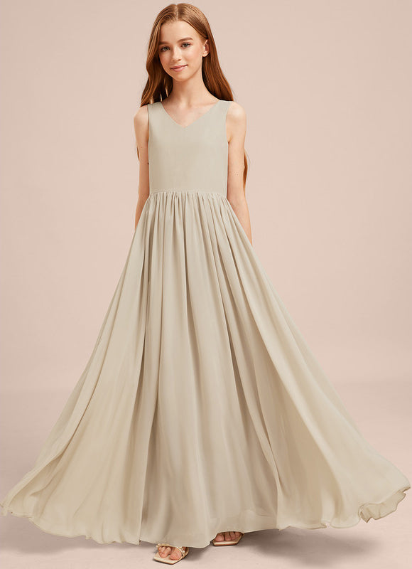 Robe Cérémonie Demoiselle Dhonneur Beige - gallery 3