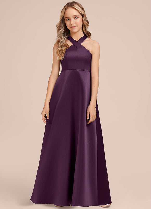 Robe Cérémonie Satin Prune