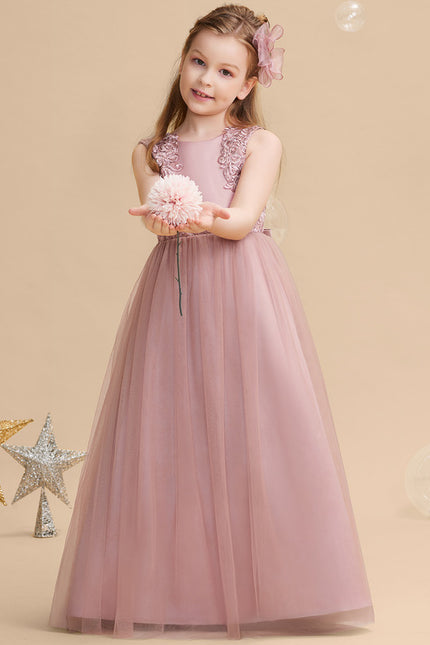 Robe Cérémonie Tulle Rose Poudré - gallery 1