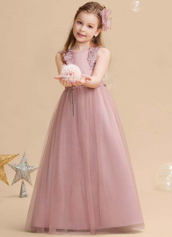Robe Cérémonie Tulle Rose Poudré - gallery 1
