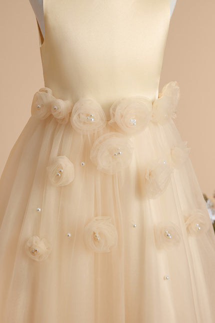 Robe Cérémonie Tulle Florale Ivoire - gallery 4