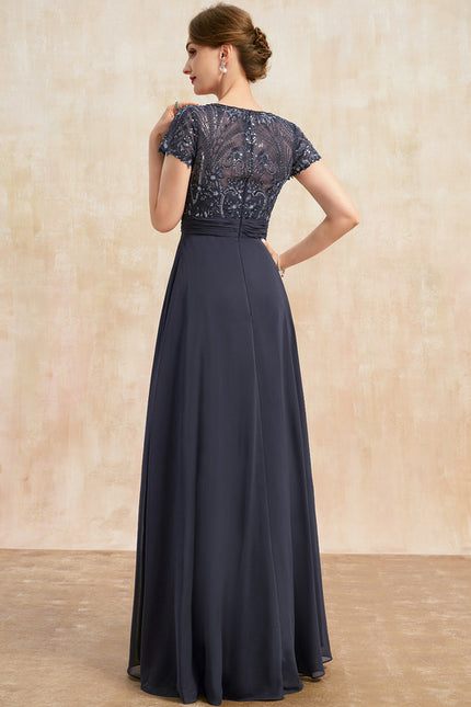 Robe Cérémonie Vaporeuse Marine Élégante - gallery 4