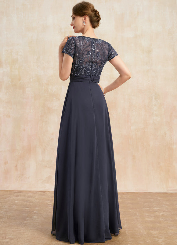 Robe Cérémonie Vaporeuse Marine Élégante - gallery 4