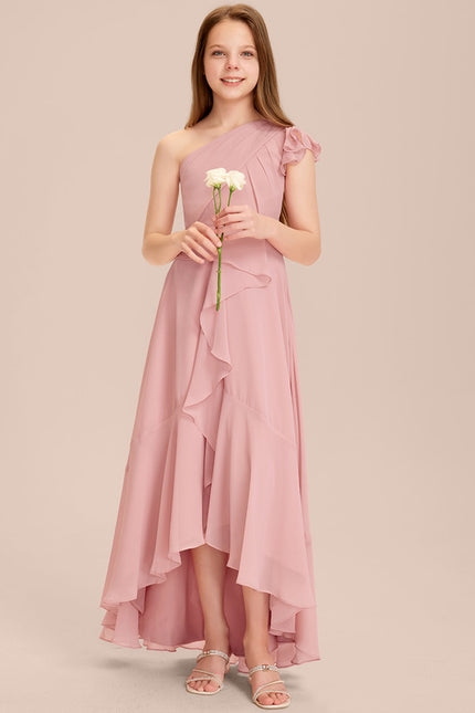 Robe Cérémonie Asymétrique Mousseline Junior - gallery 5