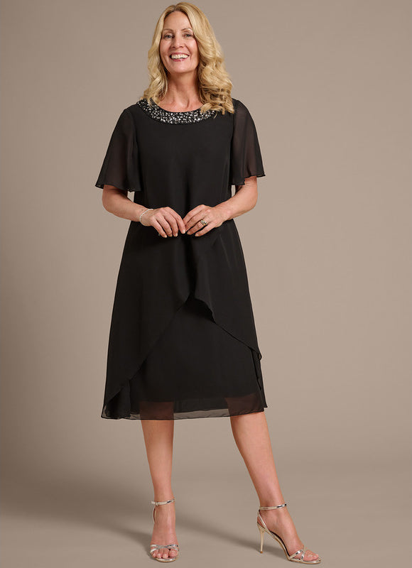 Robe Cérémonie Noire Fluide - gallery 2