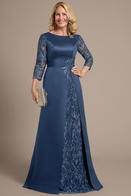 Robe Cérémonie Satinée Bleue - gallery 3