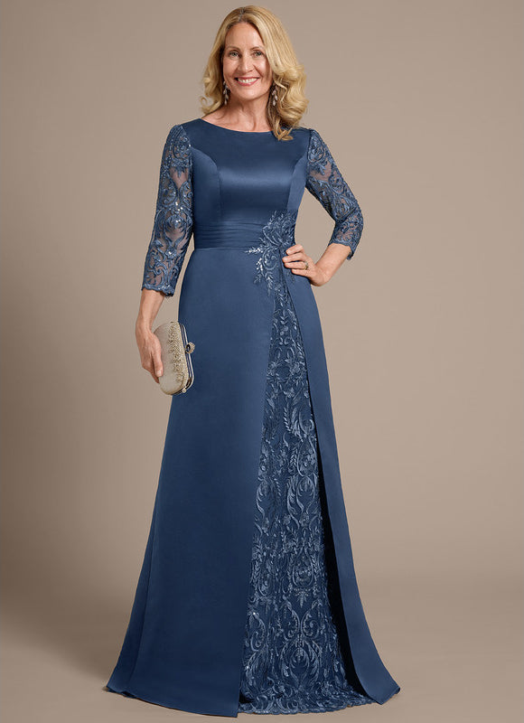 Robe Cérémonie Satinée Bleue - gallery 3