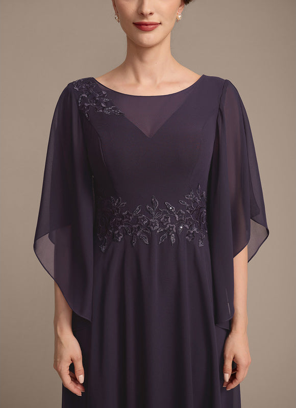 Robe Cérémonie Longue Violette Brodée - gallery 7