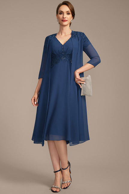 Robe Cérémonie Bleu Profond Chic
