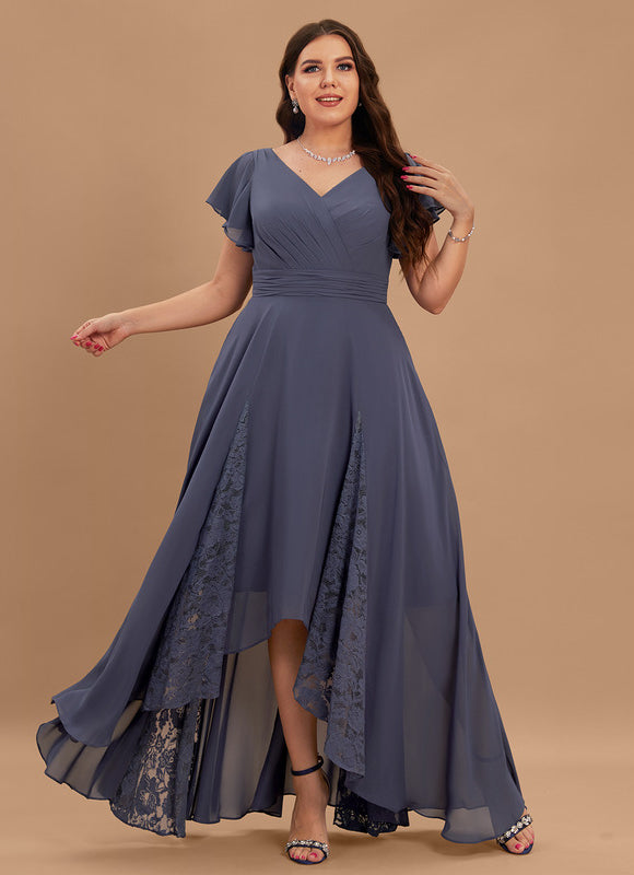 Robe Cérémonie Dentelle Asymétrique - gallery 7