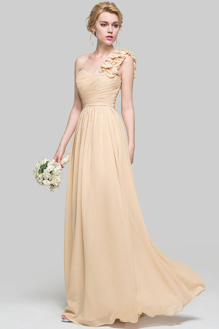 Robe Cérémonie Asymétrique Beige - gallery 1