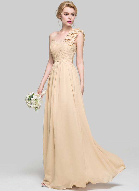 Robe Cérémonie Asymétrique Beige - gallery 1