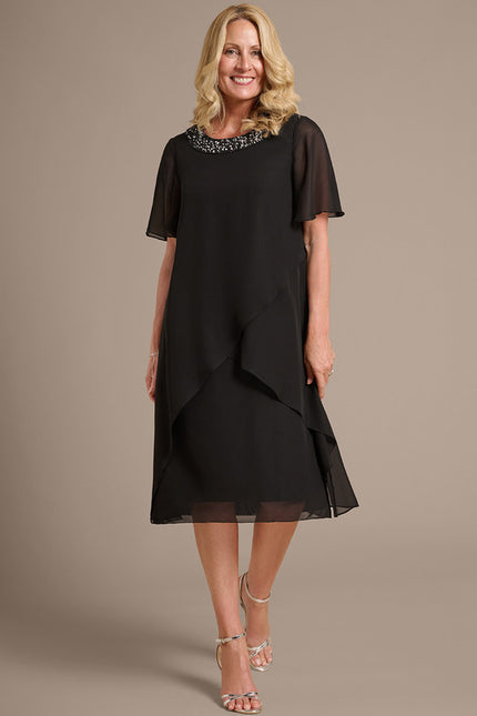 Robe Cérémonie Noire Fluide