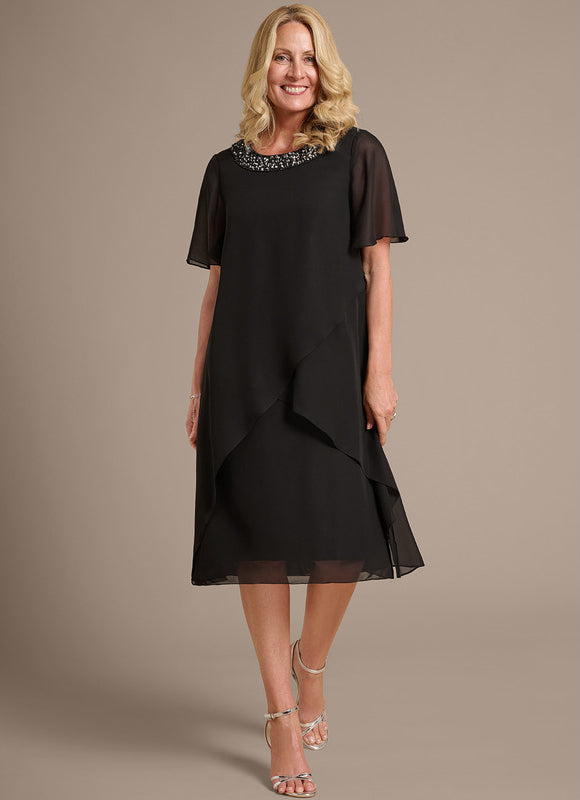 Robe Cérémonie Noire Fluide
