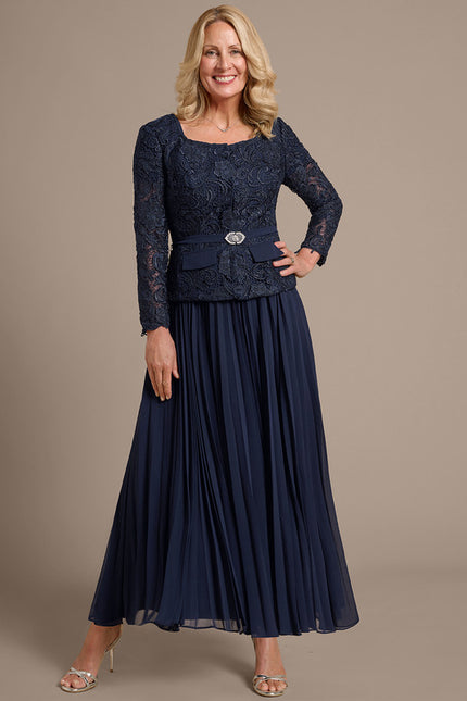 Robe Cérémonie Plissée Marine