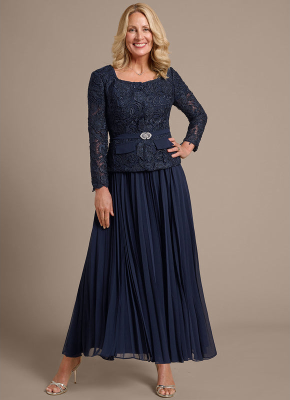 Robe Cérémonie Plissée Marine