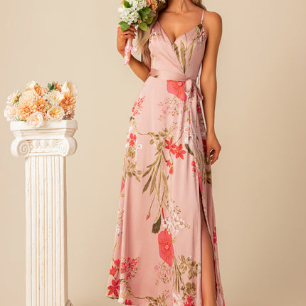 Robe Cérémonie Longue Florale Satinée