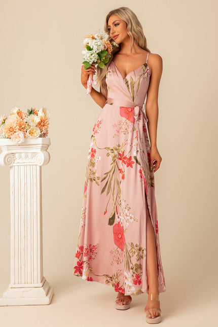 Robe Cérémonie Longue Florale Satinée