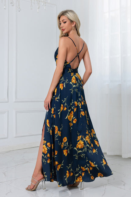 Robe Cérémonie Longue Florale Satinée - gallery 9