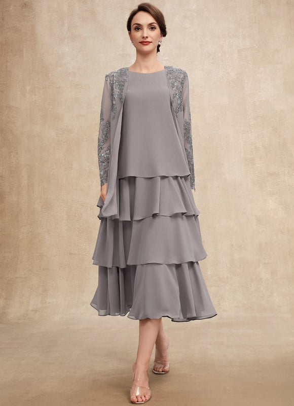 Robe Cérémonie Gris Flottant