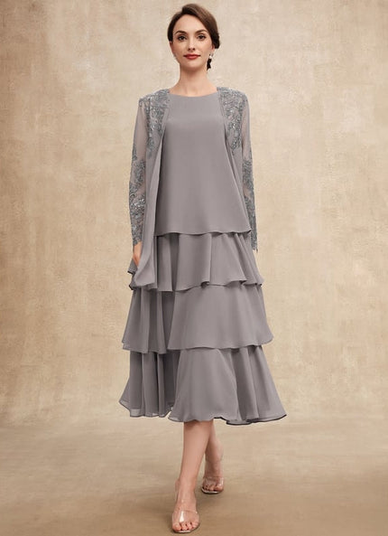 Robe Cérémonie Gris Flottant