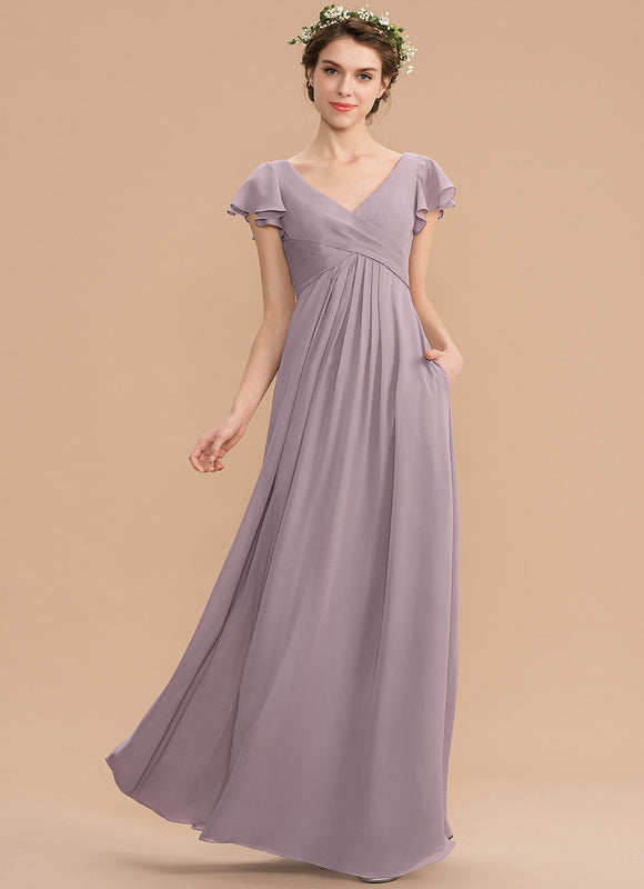Robe Cérémonie Longue Volants Rose