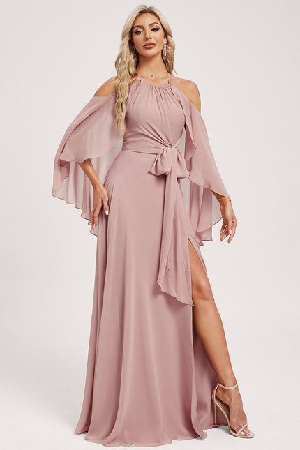 Robe Cérémonie Fluide Rose Pâle - gallery 4