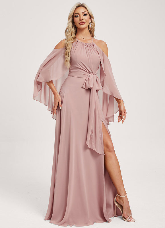 Robe Cérémonie Fluide Rose Pâle - gallery 4