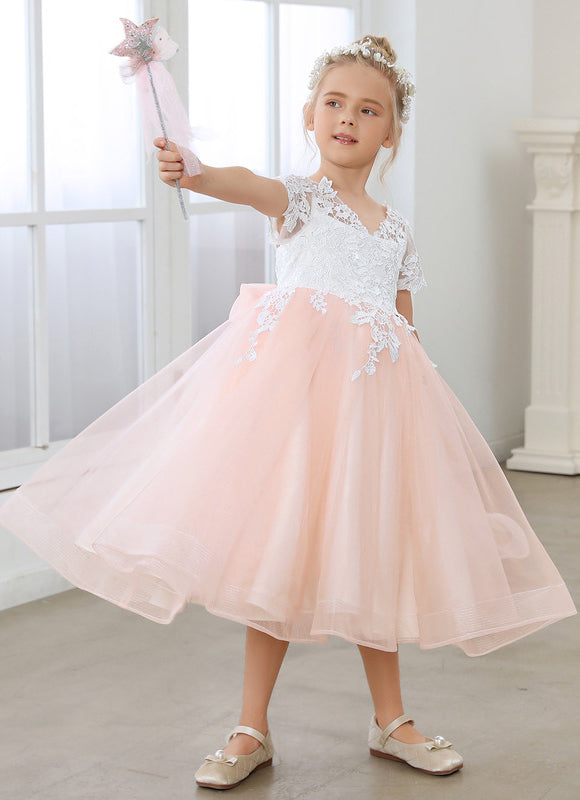 Robe Cérémonie Tulle Rose Pâle - gallery 6