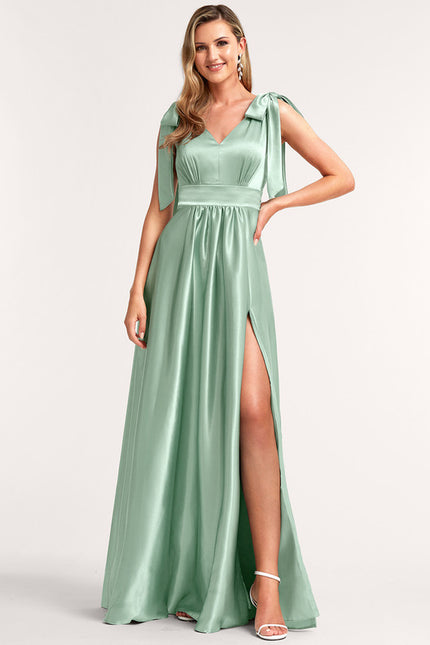 Robe Cérémonie Satin Rose Pâle - gallery 2