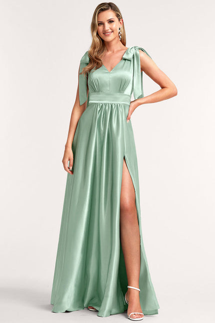 Robe Cérémonie Satin Rose Pâle - gallery 2