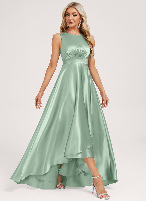 Robe Cérémonie Satin Vert Pastel - gallery 3