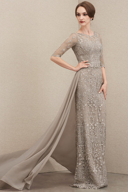 Robe Longue Ceremonie Beige - gallery 1