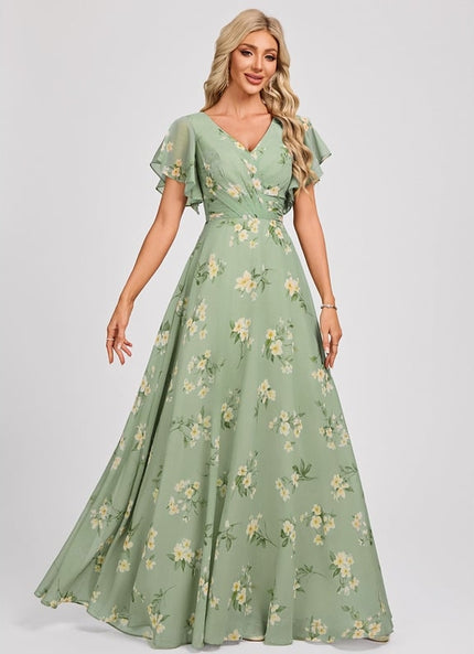 Robe Cérémonie Longue Volants Rose