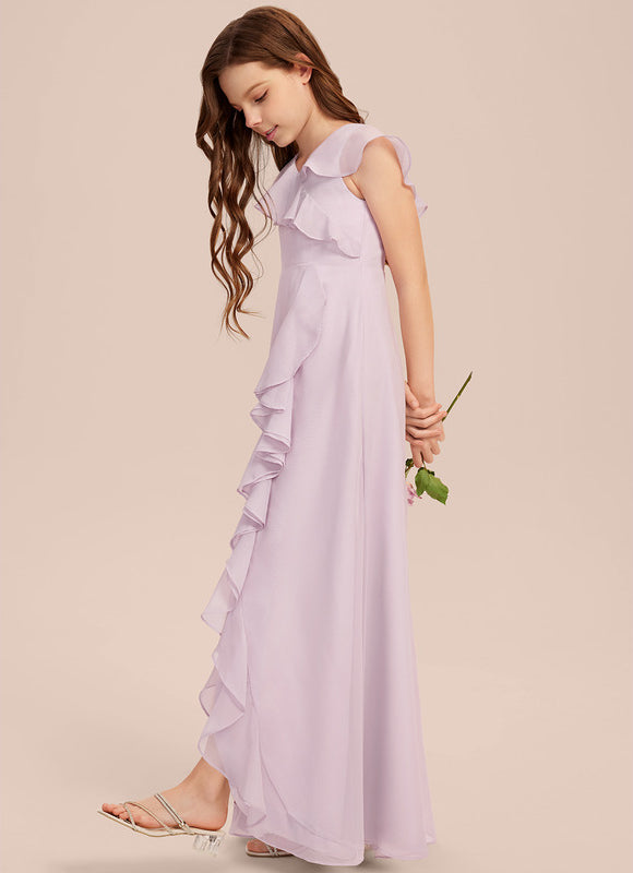 Robe Cérémonie Mousseline Bleu Pastel - gallery 2