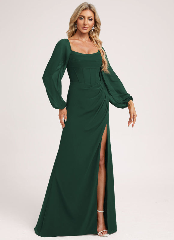 Robe Cérémonie Longue Beige Satinée