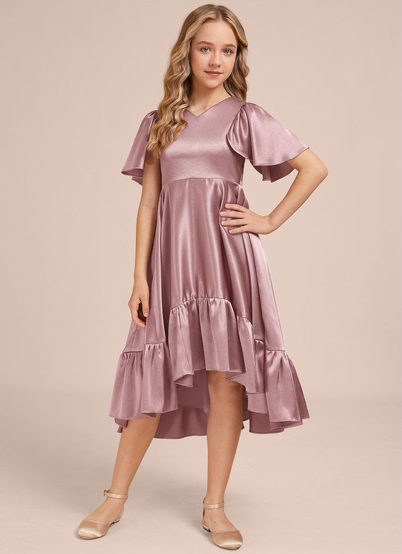 Robe Cérémonie Satin Bleu Ciel - gallery 5