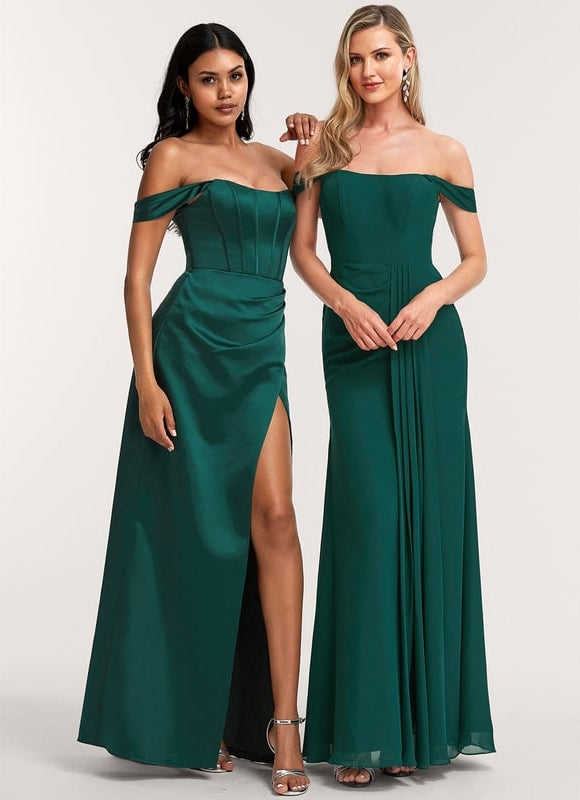 Robe Cérémonie Mousseline Vert Profond - gallery 1