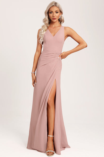 Robe Cérémonie Longue Volants Rose - gallery 3