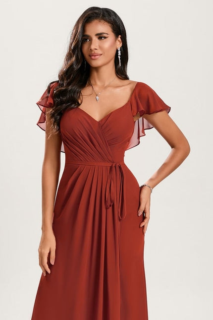 Robe Cérémonie Longue Volants Rose - gallery 2