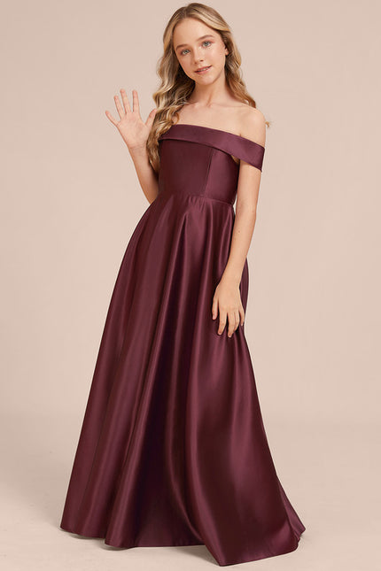 Robe Cérémonie Satin Bordeaux - gallery 5