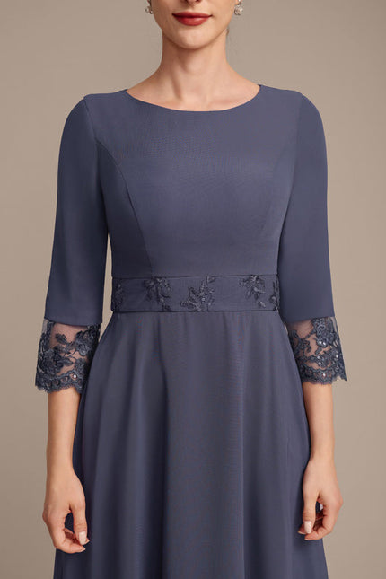 Robe Cérémonie Longue Élégante Bleu - gallery 4