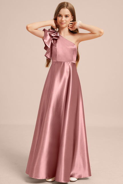 Robe Cérémonie Satin Bordeaux Élégante - gallery 4