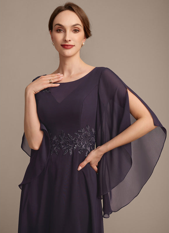 Robe Cérémonie Longue Violette Brodée - gallery 1