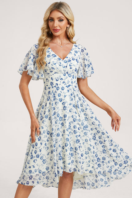 Robe Cérémonie Fluide Marine Élégante