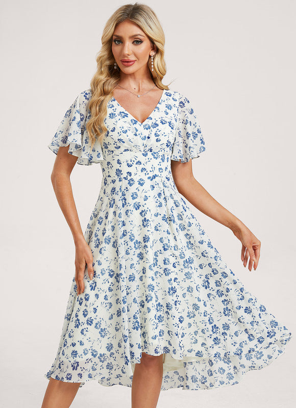 Robe Cérémonie Fluide Marine Élégante