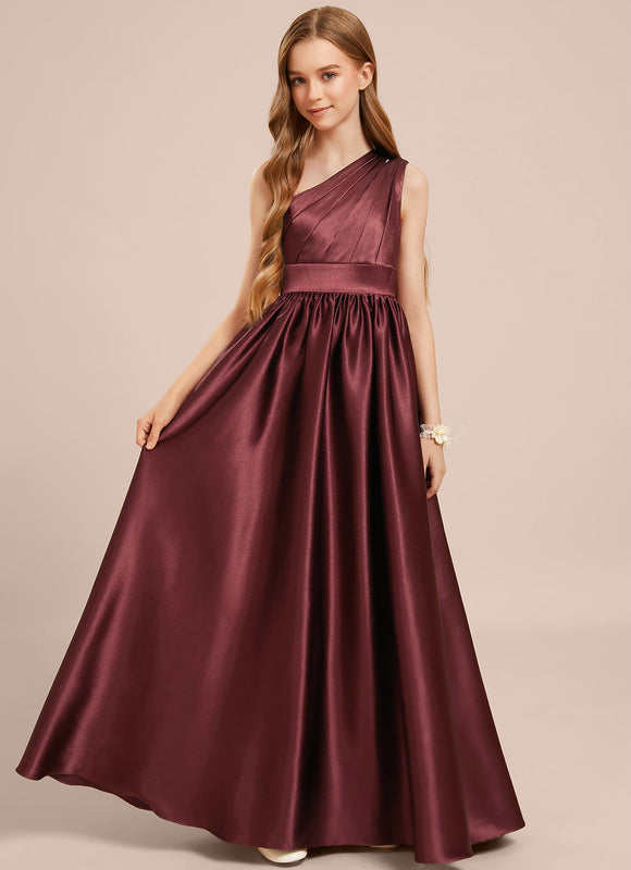 Robe Cérémonie Satin Bordeaux Élégante